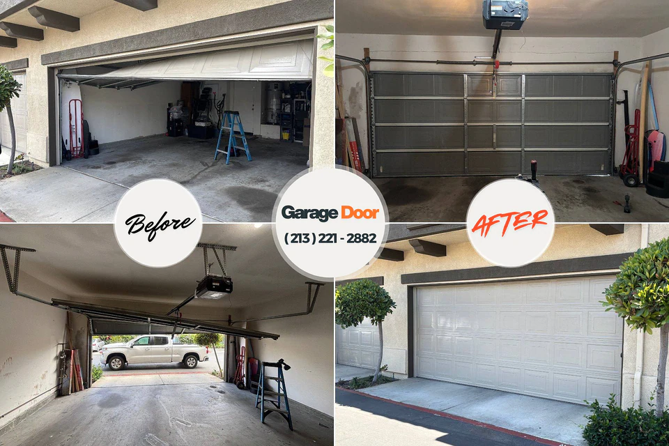 Before and after: garage door repair Portsmouth, VA